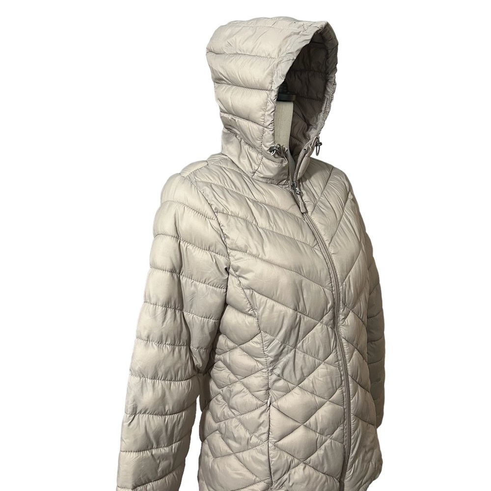 Xeroxposur Quilted Hooded Jacket Lightweight Hidden Pockets Espresso Sz Medium - Picture 3 of 13